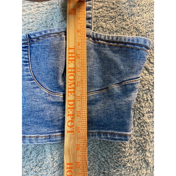Love Trends Denim Crop Tank Top Size Medium Party Rave Concert Date - Picture 6 of 7
